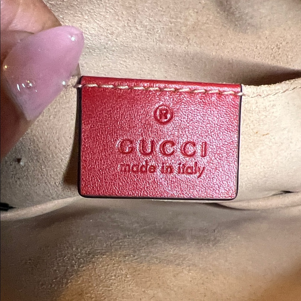 Gucci Red Mini Belt Bag with Gold Logo - Picture 11 of 14